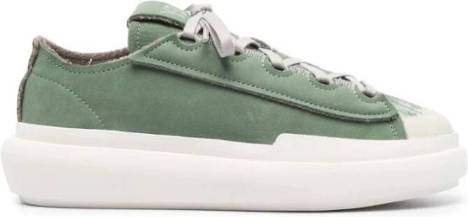 Y-3 Groene Leren Lage Sneakers Green Dames