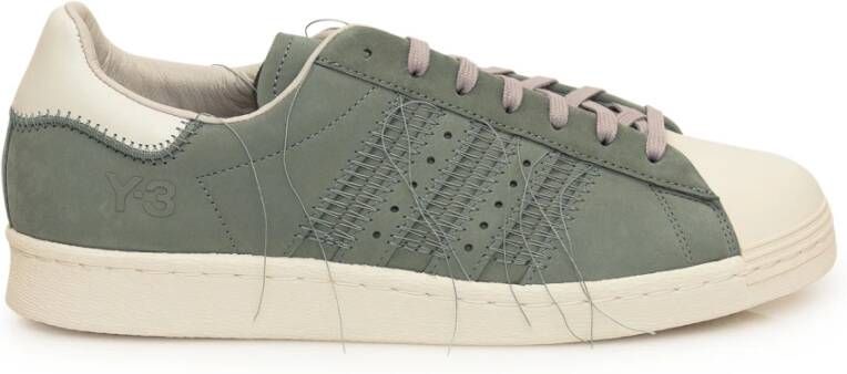 Y-3 Groene Suède Fringe Sneakers Gray Heren