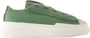 Y-3 Groen Wit Leren Lage Sneakers Groen Dames