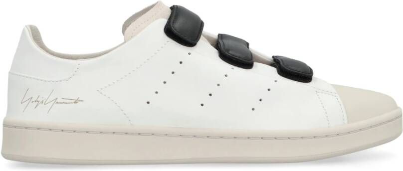 Y-3 Hook-And-Loop Lage Top Leren Sneakers White Heren