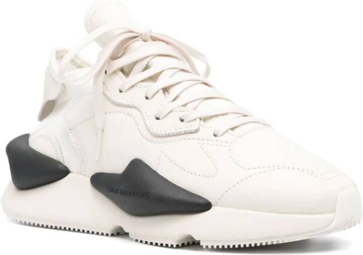 Y-3 Lage Sneakers van Glad Leer en Neopreen White