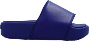 Y-3 Leather slides Blauw