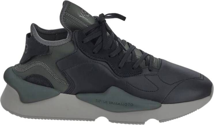 Y-3 Leren Kaiwa Sneaker Black Heren