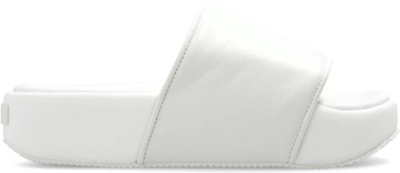 Y-3 Leren platformsandalen Wit Dames