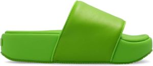 Y-3 Leren platformslippers Groen Heren