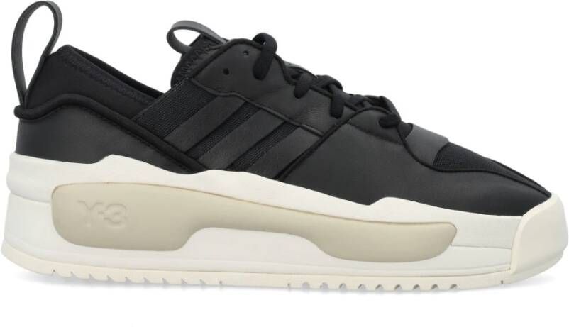 Y-3 Leren Rivarly Sneakers met Platte Veters Black