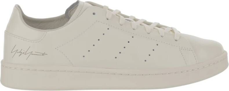 Y-3 Leren sneakers met ronde neus White Dames