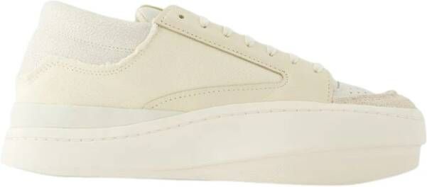 Y-3 Lux Bball Low Sneakers Leer Wit Beige Dames