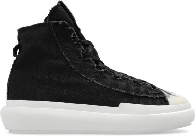 Y-3 Nizza High Leren Sneakers Zwart Wit Zwart Heren