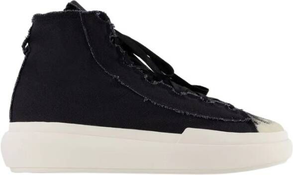 Y-3 Nizza High Leren Sneakers Zwart Wit Zwart Heren