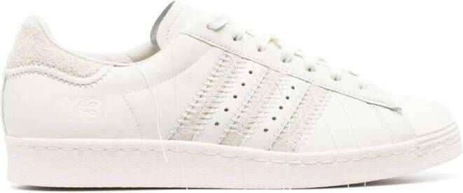 Adidas Witte Leren Sneakers Ronde Neus Vetersluiting White