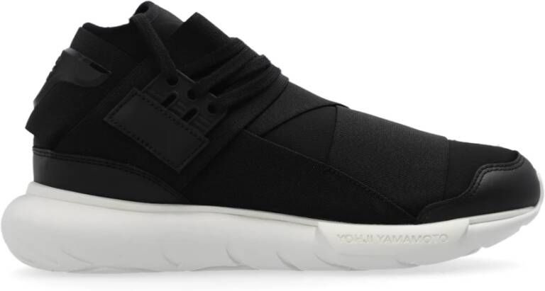 Y-3 Zwarte Leren Qasa Sneakers Black
