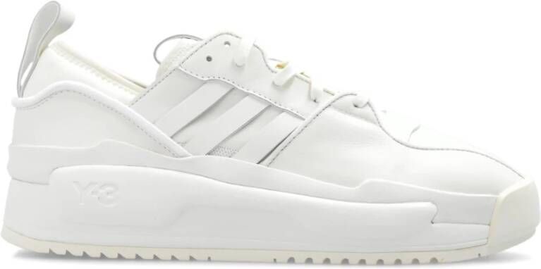 Y-3 Rivalry Sneakers Leer Ronde Neus Vetersluiting White