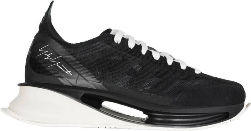 Y-3 Mesh Platform Lace-Up Sneakers Black