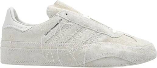 Y-3 Witte lage sneakers met geborduurd ontwerp White