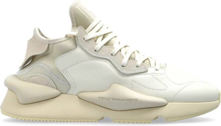 Y-3 Witte Sneakers Paneelontwerp Vetersluiting White