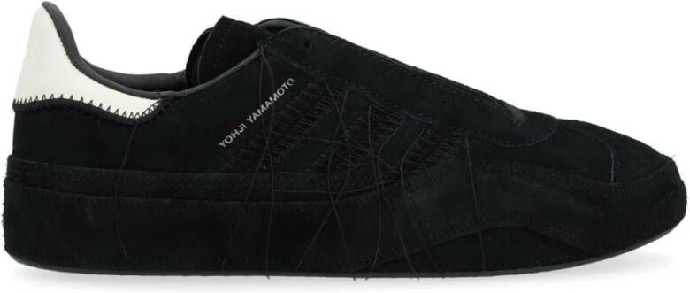 Y-3 Zwarte Suède Sneaker met Logo Detail Black