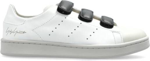 Y-3 Hook-And-Loop Lage Top Leren Sneakers White