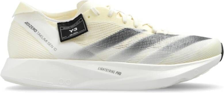 Y-3 Mesh Sneakers Ronde Neus Vetersluiting White