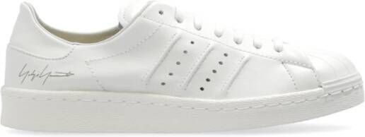 Adidas Witte Leren Sneakers Ronde Neus Vetersluiting White