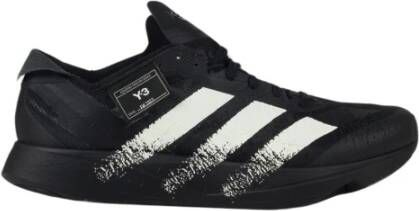 Y-3 Gestreepte vetersneakers met monofila t detail Black