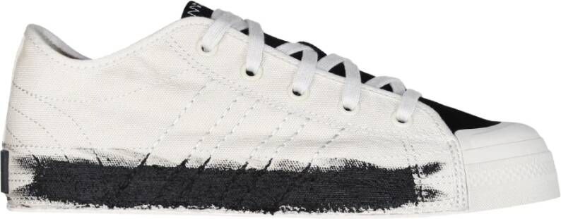 Y-3 Witte Canvas Lage Sneakers