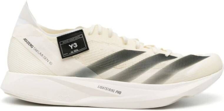 Y-3 Witte Geribbelde Gebreide Sneakers White Heren