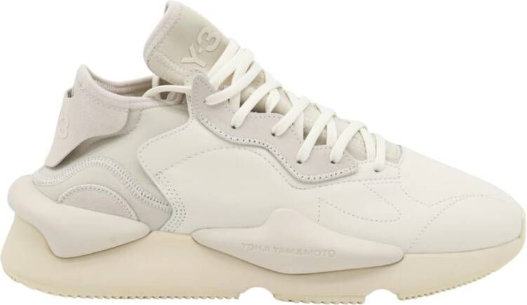 Y-3 Witte Sneakers Paneelontwerp Vetersluiting White