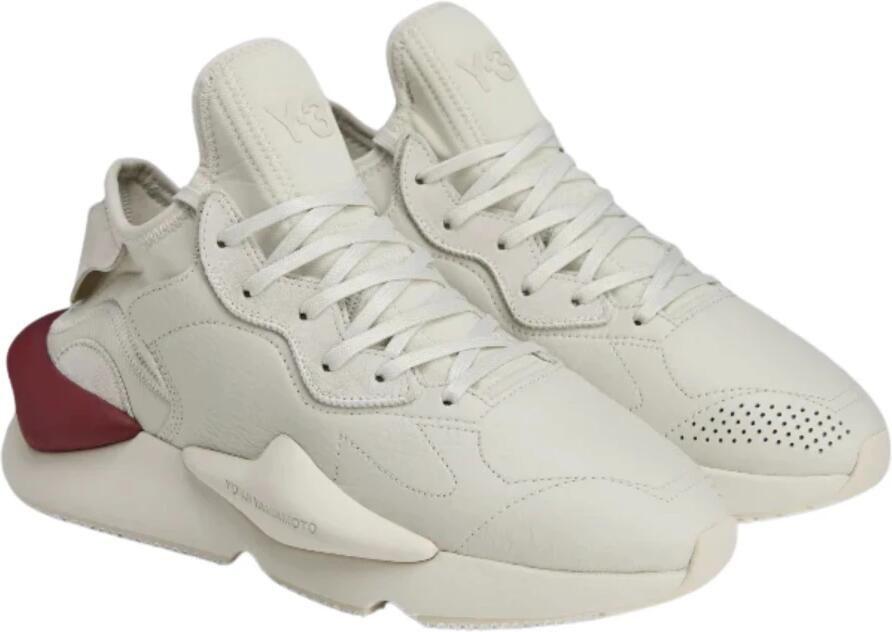 Y-3 Grijze Leren Sneakers met Gevormde Zool - Foto 1