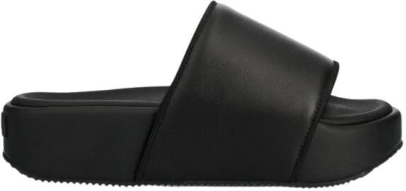 Y-3 Verhoog je zomerse stijl met leren Flatform Slides Zwart Heren - Foto 1