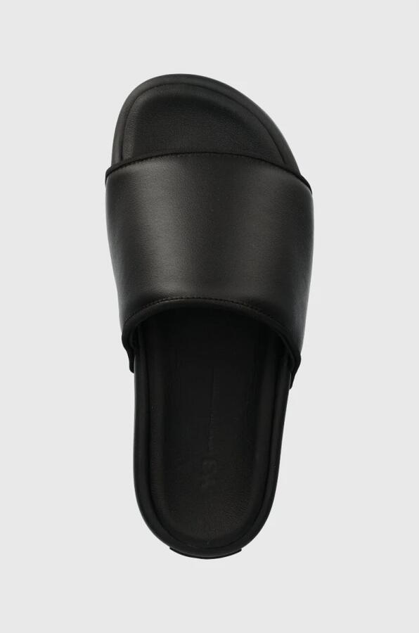 Y-3 Verhoog je zomerse stijl met leren Flatform Slides Zwart Heren - Foto 2