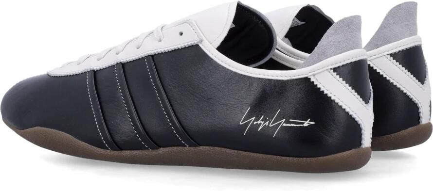 Y-3 Zwarte leren Tokyo Sneakers met Gestreept Detail