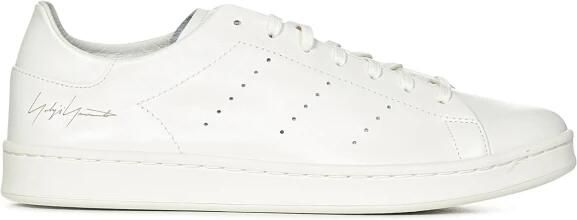 Y-3 Leren sneakers met ronde neus White - Foto 4
