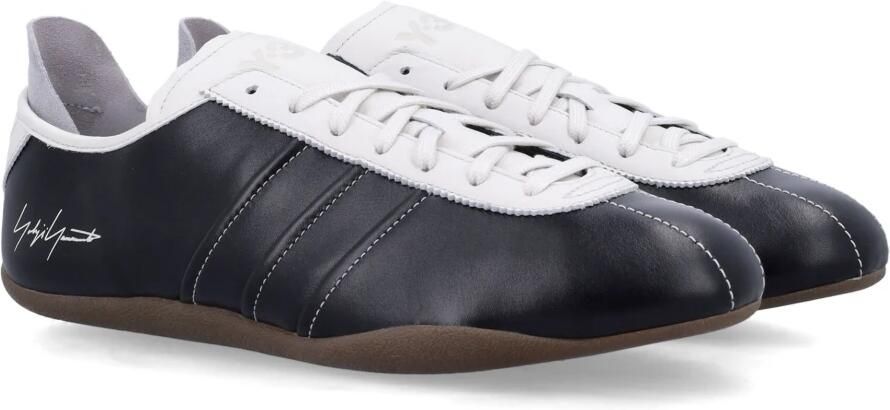 Y-3 Zwarte leren Tokyo Sneakers met Gestreept Detail