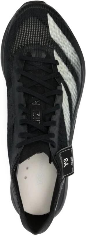 Y-3 Zwarte Mesh Sneakers Veters Logo Patch