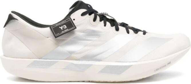 Y-3 Zilveren Sneakers met Beige Details Gray Heren