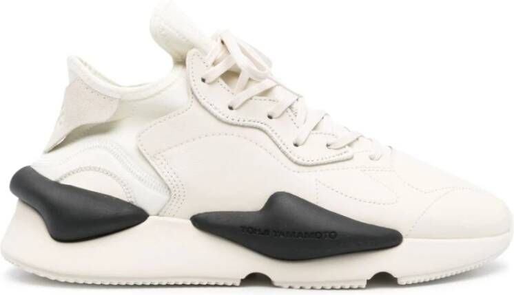 Y-3 Zwarte en Witte Kaiwa Sneakers Beige Heren