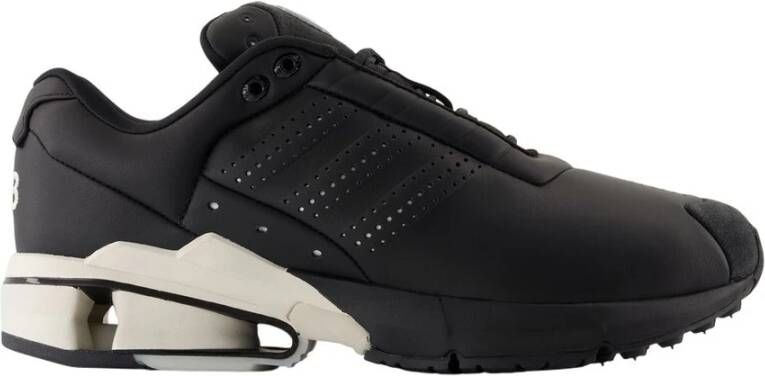 Y-3 Zwarte leren controle sneakers