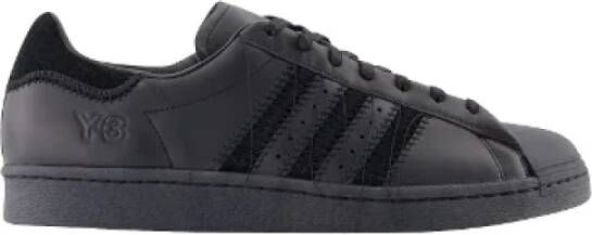Y-3 Zwarte Leren Sneakers Black Dames