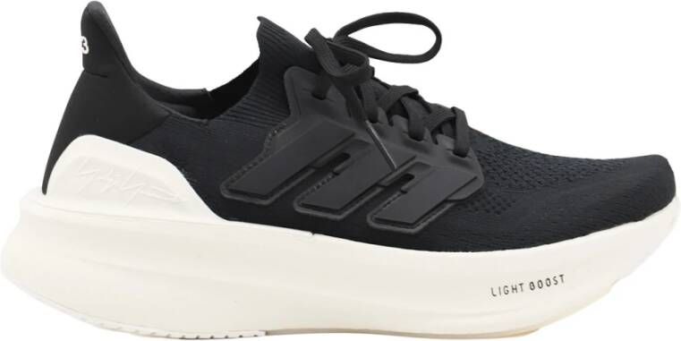 Y-3 Zwarte Logo Sneakers met Leren Zool Black Unisex