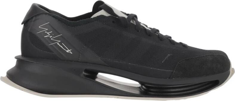 Y-3 Zwarte Veterschoenen met Logodetail Black