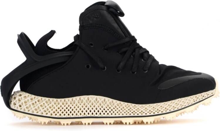 Y-3 Zwarte Primeknit Sneaker met Dubbele Laag en Leren en Suède Details Black Heren