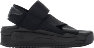 Y-3 Zwarte sandaal met elastische banden Zwart Heren