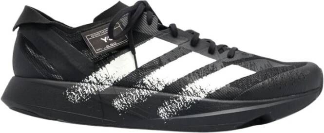 Y-3 Gestreepte vetersneakers met monofila t detail Black