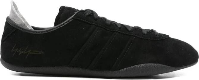 Y-3 Zwarte Suède Leren Strepen Sneakers