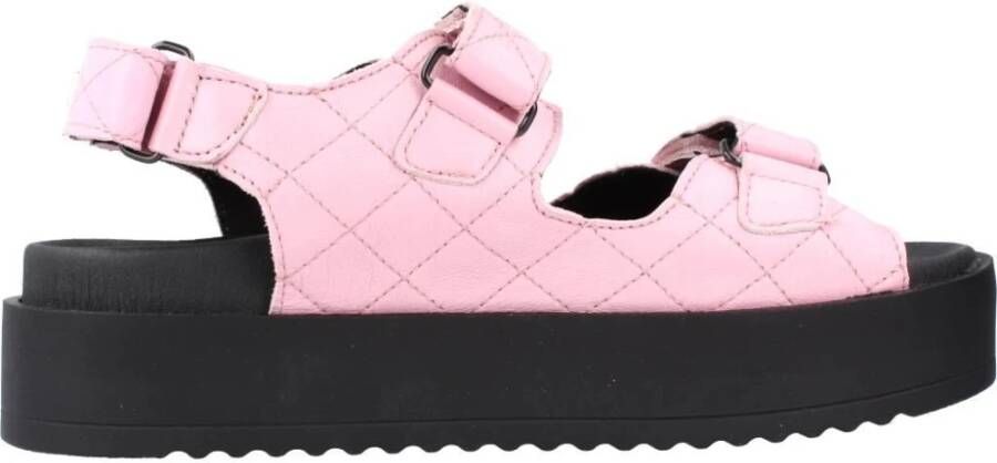 Yellow Gewatteerde Platte Sandalen