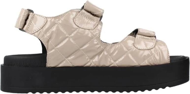 Yellow Gewatteerde Platte Sandalen