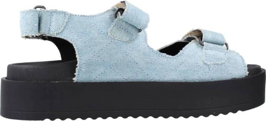 Yellow Gewatteerde Platte Sandalen