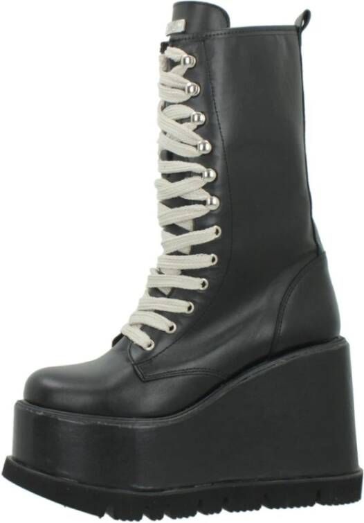 Yellow Platform Lace-Up Wedge Boots - Foto 2