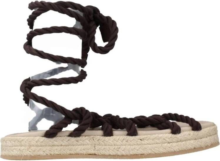 Yellow Platte Sandalen met Koord
